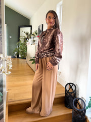 The Leah Suedette - Muted Deer Print Bomber Jacket