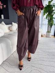 The Bonnie - Faux Leather Carrot Leg Trousers