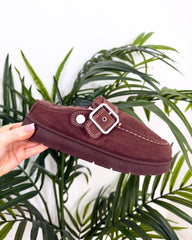 The Layla - Buckle Detail Faux Fur Mules
