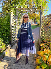 The Valentina - Navy Stripe Knitted Top Tulle Skirt Dress