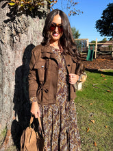 The Tabby Suede - Tie Waist Bomber Jacket