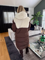 The Cody - Chocolate and Boucle Padded Maxi Coat