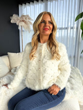 The Harrie - Diamante Detail Fluffy Knit Cardigan