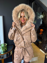 The Cassie - Faux Fur Hooded PU Cropped Jacket