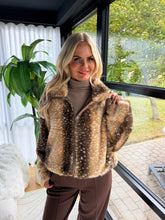 The Bambi - Doe Print Faux Fur Zipper