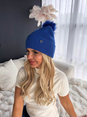 The Lola- Pom Pom Hat with Gold Heart Detail