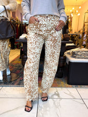 The Bambi - Barrel Leg Deer Print Jeans