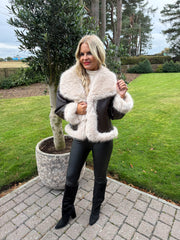 The Evie - Reversible Leather and Beige Faux Fur Jacket