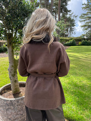 The Megan - Faux Fur Collar Woollen Belt Coat