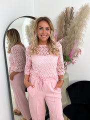 The Siena- Crochet V-neck Top