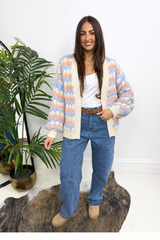 The Ava - Two Toned Chunky Knitted Cardigan