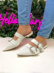The Camila - Diamante Pointed Toe Mule