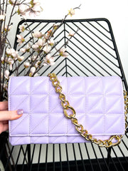 The Ceris - Quilted Gold Chain Bag