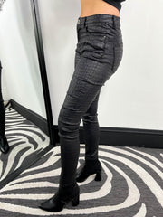 The Jazmine- Snake Print Faux Leather Trousers