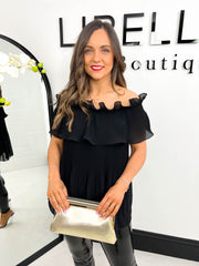 The Cherish - Pleated Ruffles Off Shoulder Top