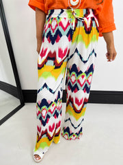 The Elsa - Wide Leg Abstract Print Trousers