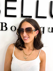 The Dakota - Gold Detail Rectangle Sunglasses