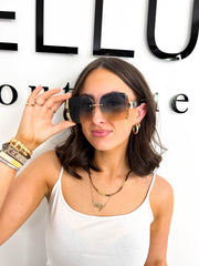 The Dakota - Gold Detail Rectangle Sunglasses