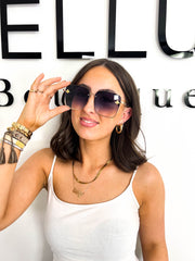The Jemma - Rectangle Bee Detail Sunglasses