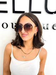 The Jemma - Rectangle Bee Detail Sunglasses