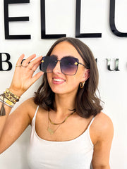 The Jemma - Rectangle Bee Detail Sunglasses