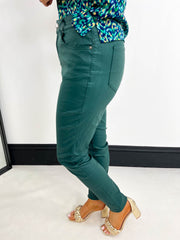 The Prina - Green Wax Coated Jeans