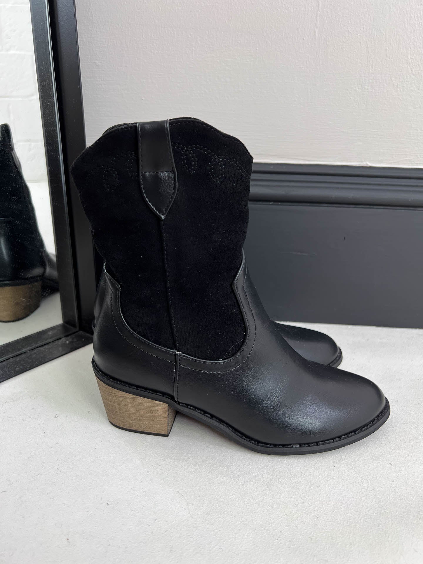 The Adele - Leather & Suede Cowboy Boots