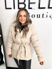 The Hailey - Tie Waist Puffer Jacket