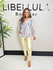 The Tara - Zebra Print Blouse