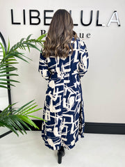 The Darla - Abstract Square Print Dress