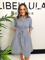 The Ellie- Tie Shirt Dress