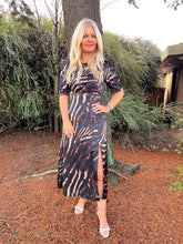 The Carla - Brown Zebra Print Midi Dress
