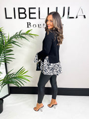 The Cely - Zebra Print Sleeve Knit