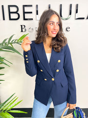 The Lori - Gold Button Blazer