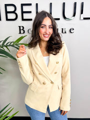 The Lori - Gold Button Blazer