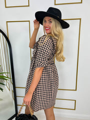 The Kelly - V Neck Gingham Mini Dress