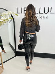 The Maxine - Heart Print Wrap Blouse