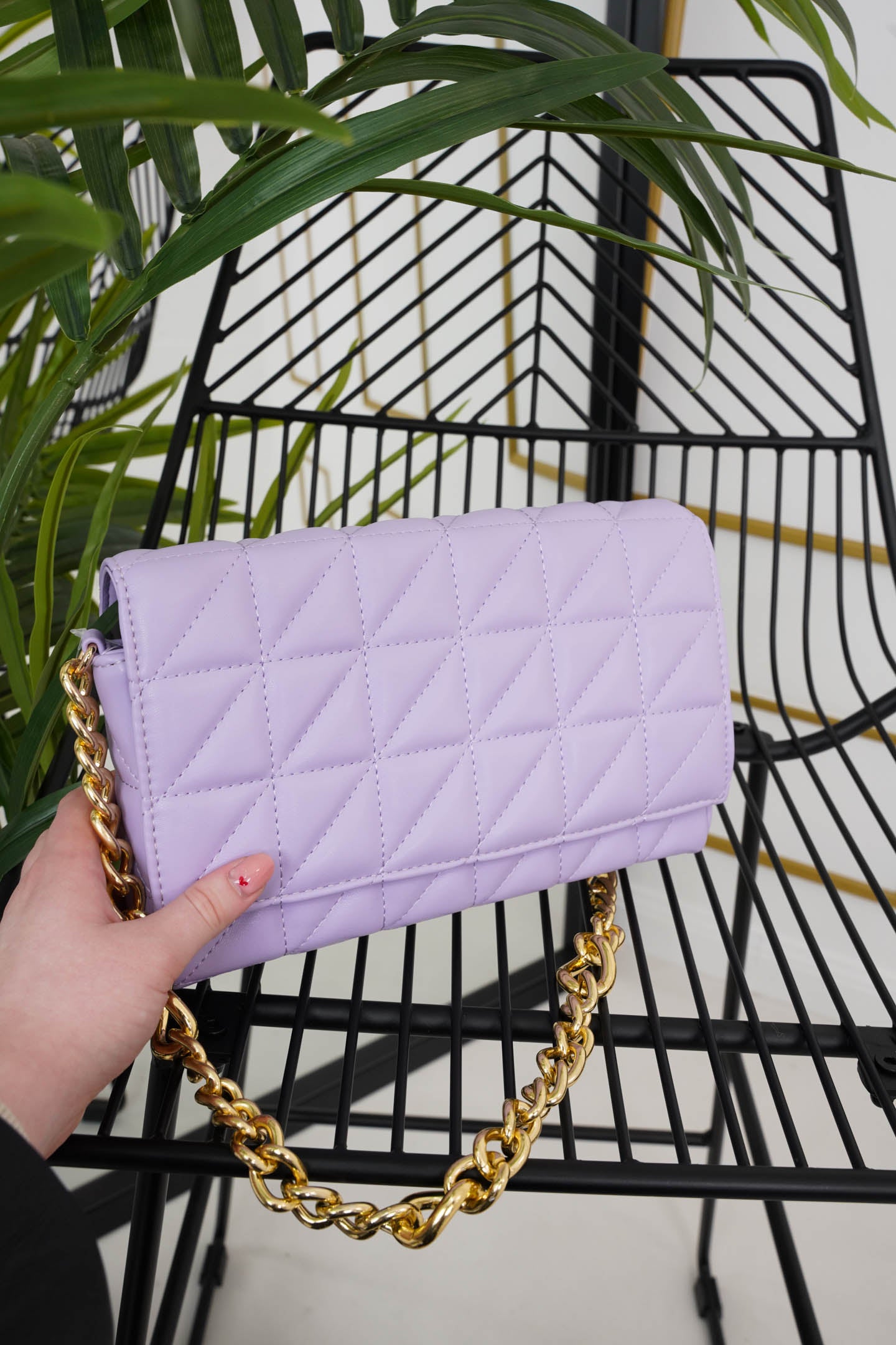 The Ceris - Quilted Gold Chain Bag