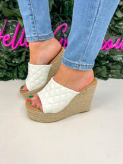 The Erica - Quilted Mule Wedges