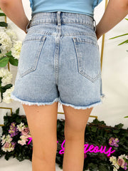 The Ellen - Ripped Denim Skort