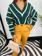 The Casey - Chevron Striped Knit