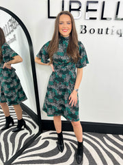 The Patricia - Green and White Spotty Mini Dress