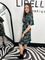 The Patricia - Green and White Spotty Mini Dress