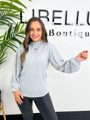 The Jade - Grey Balloon Sleeve Knit
