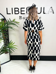 The Annabelle - Abstract Print High Neck Dress