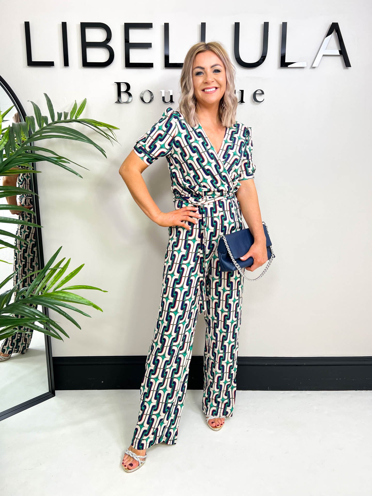 Chain clearance print jumpsuit