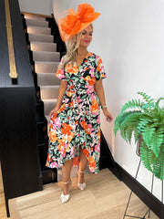 The Odette - Orange Floral Maxi Dress