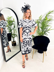 The Jocelyn - Black and White Midi Dress