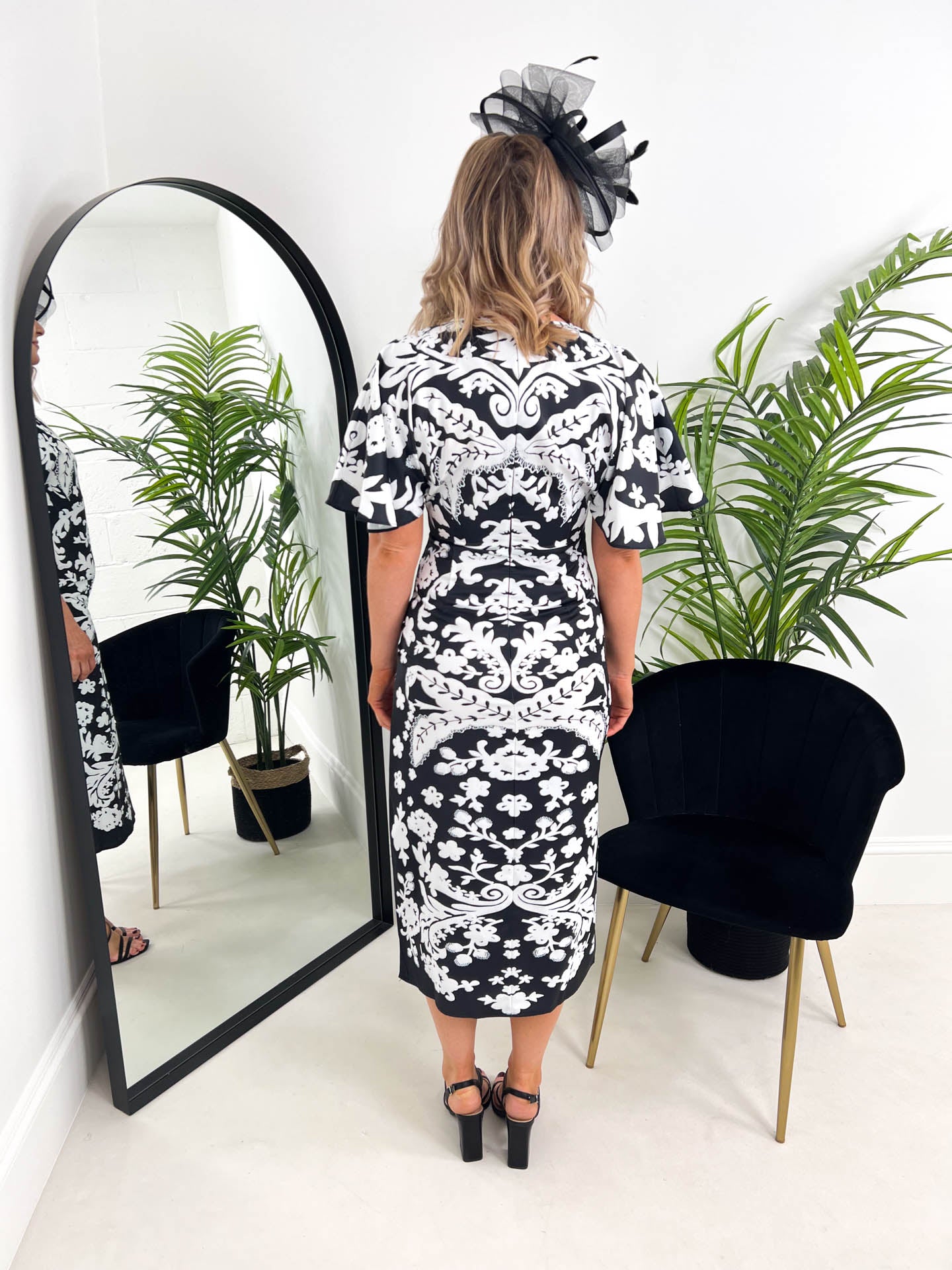 The Jocelyn - Black and White Midi Dress