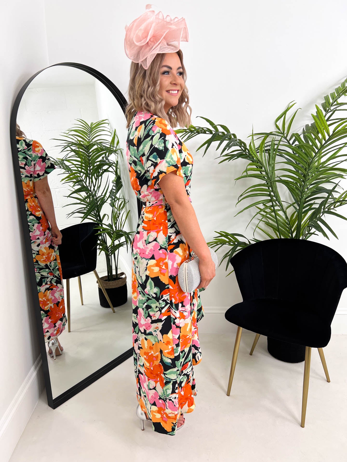 The Odette - Orange Floral Maxi Dress